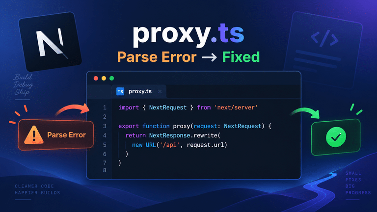 Could Not Parse Module [project]/proxy.ts